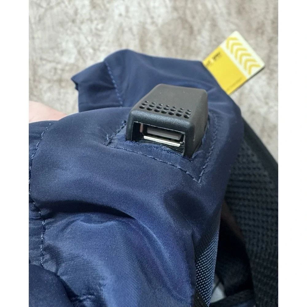 Business Laptop Bag Travel School Backpack Book Bag With Usb Navy Blue NWT